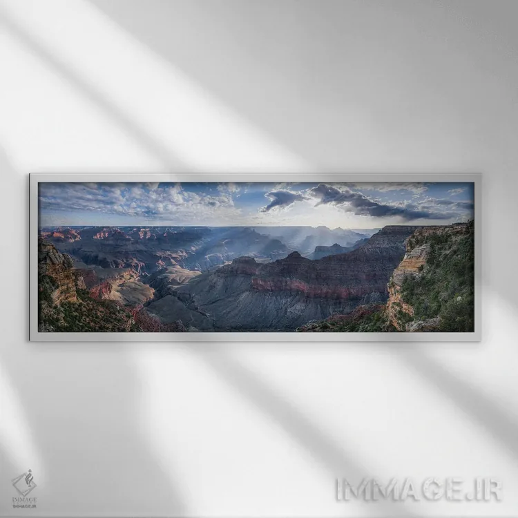 تابلو Grand Canyon South Rim, Arizona, USA,طلوع خورشید در نقطه مَدر، لبه جنوبی گرند کنیون، آریزونا، آمریکا اثر یان بکه - نمای قابدار سفید