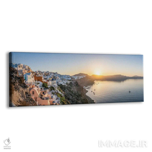تابلو Santorini (Santorin), Greece,پانورامای طلوع در اویا، سانتورینی (سانتورین)، یونان اثر یان بکه - نمای پرسپکتیو محصول