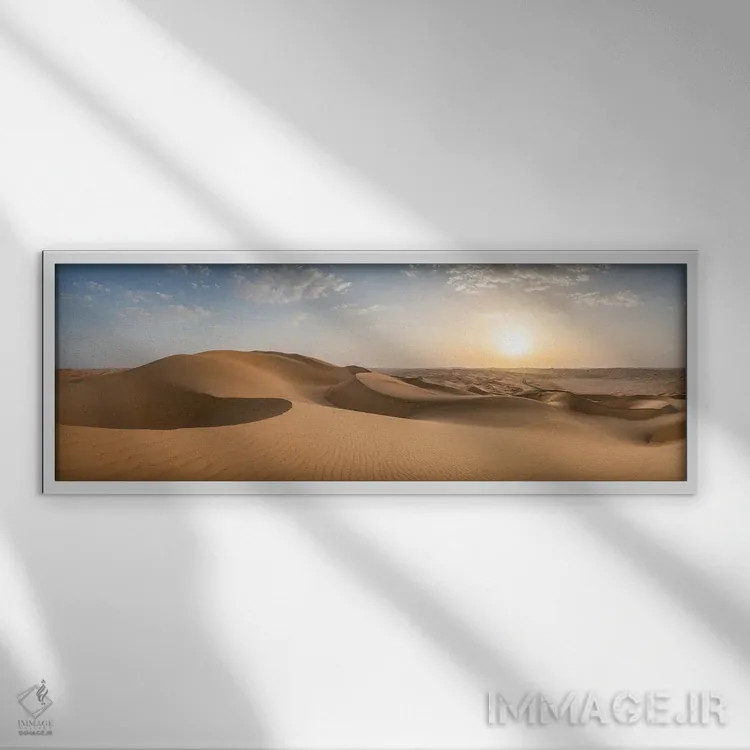 تابلو Rub Al Khali Desert Panorama, Abu Dhabi, United Arab Emirates,پانوراما از ربعالخالی (صحرای روب العالی)، ابوظبی، امارات متحده عربی اثر یان بکه - نمای قابدار سفید