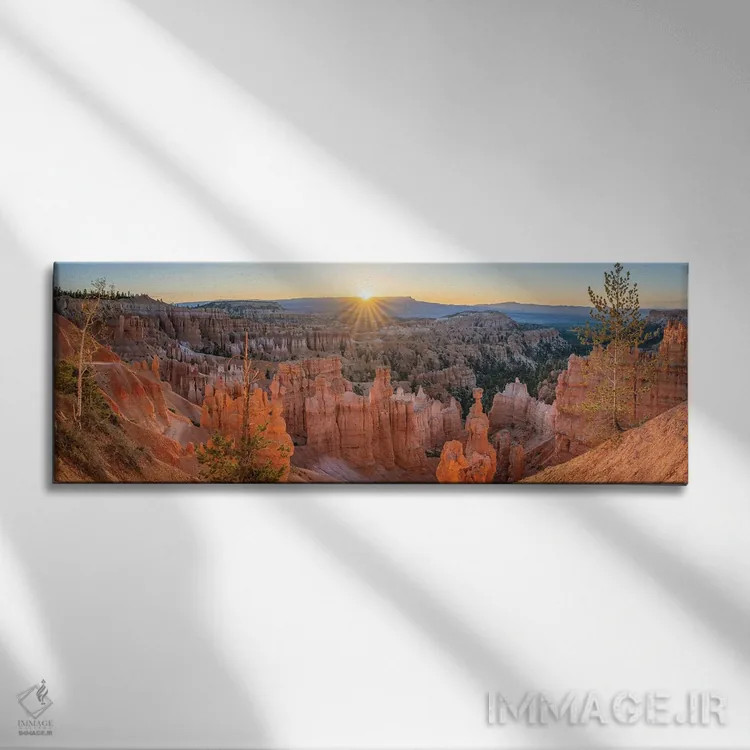 تابلو Utah, USA,پانورامای پارک برایس کنیون در طلوع، یوتا، آمریکا اثر یان بکه - نمای روبهرو روی دیوار