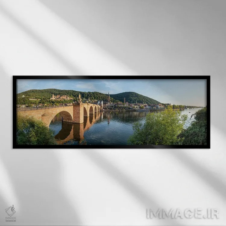 تابلو Baden-Württemberg, Germany,پانورامای شهر هایدلبرگ در تابستان، بادن-وورتمبرگ، آلمان اثر یان بکه - نمای قابدار مشکی