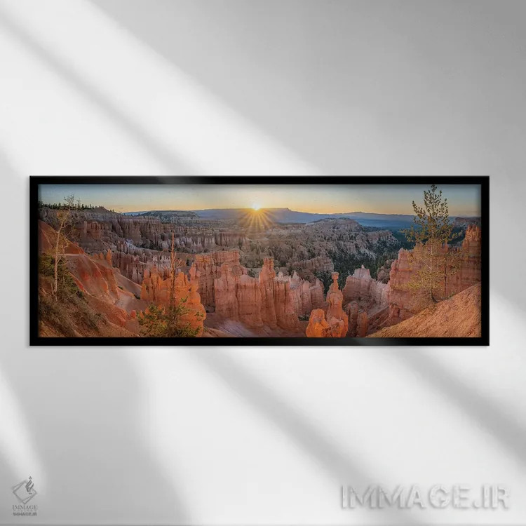 تابلو Utah, USA,پانورامای پارک برایس کنیون در طلوع، یوتا، آمریکا اثر یان بکه - نمای قابدار مشکی