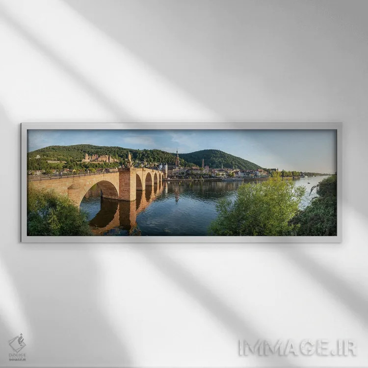 تابلو Baden-Württemberg, Germany,پانورامای شهر هایدلبرگ در تابستان، بادن-وورتمبرگ، آلمان اثر یان بکه - نمای قابدار سفید