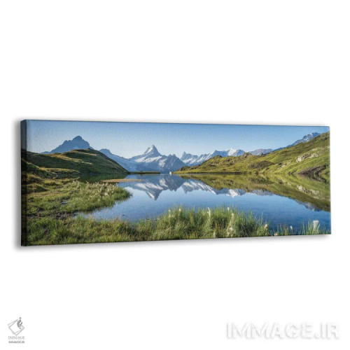 تابلو Grindelwald, Swiss Alps, Switzerland,پانورامای دریاچه باخالپسی هنگام طلوع در تابستان، گرینلدوالد، آلپ سوئیس، سوئیس اثر یان بکه - نمای پرسپکتیو محصول