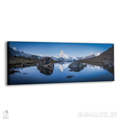 تابلو نمای پانورامای دریاچه استلی و ماترهورن در زمستان اثر یان بکه - نمای پرسپکتیو محصول