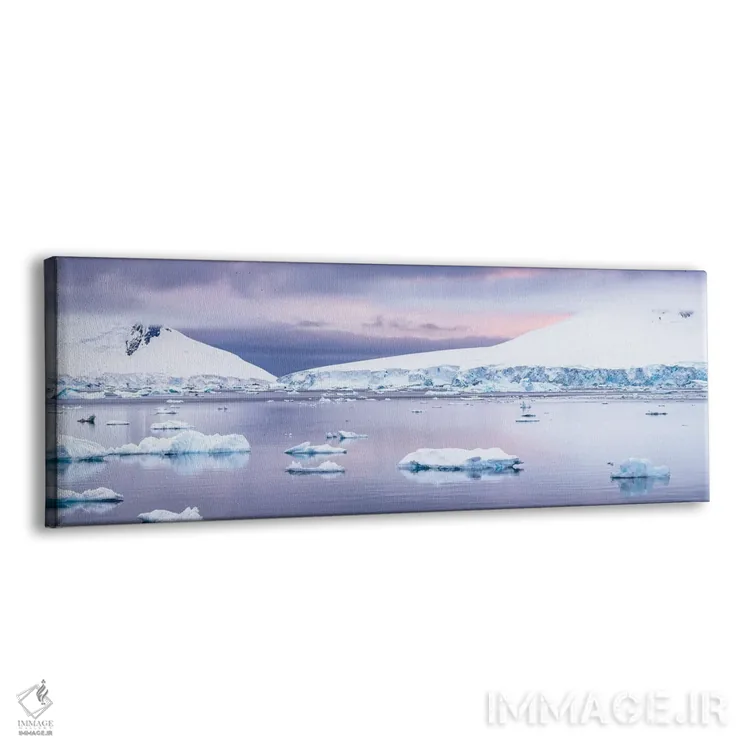 تابلو Antarctic Peninsula, Antarctica,چشمانداز جنوبگان با کوههای پوشیده از یخ در سپیدهدم، شبهجزیره جنوبگان، جنوبگان اثر یان بکه - نمای پرسپکتیو محصول
