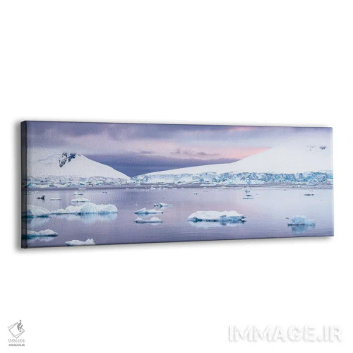 تابلو Antarctic Peninsula, Antarctica,چشمانداز جنوبگان با کوههای پوشیده از یخ در سپیدهدم، شبهجزیره جنوبگان، جنوبگان اثر یان بکه - نمای پرسپکتیو محصول