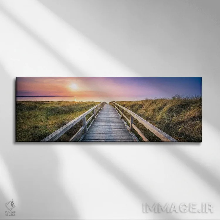 تابلو پانورامای تپههای شنی در غروب اثر یان بکه - نمای روبهرو روی دیوار