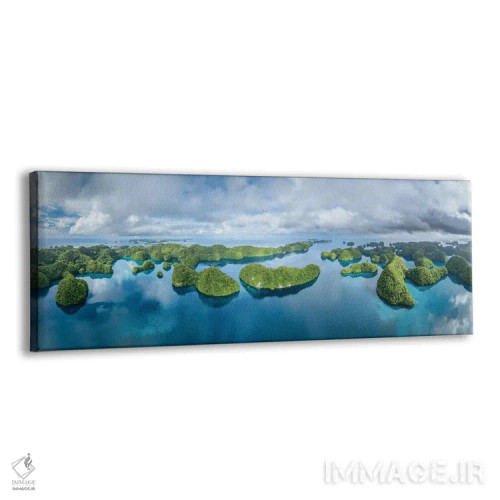 تابلو Palau, Koror, Micronesia,پانورامای هوایی جزایر چلباچب (راک آیلندز)، پالائو، کورور، میکرونزی اثر یان بکه - نمای پرسپکتیو محصول