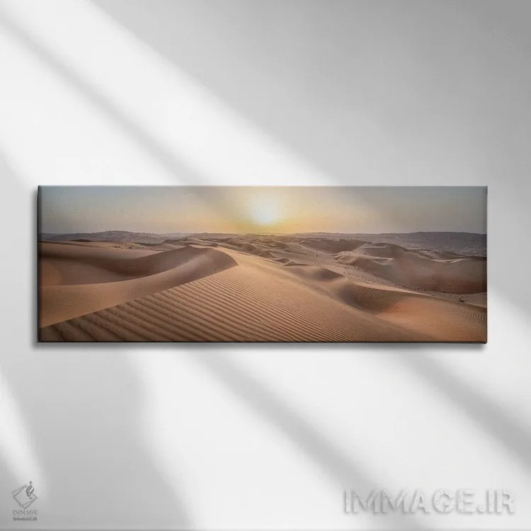تابلو Empty Quarter, Abu Dhabi, United Arab Emirates,صحرای روبالعالی (ربعالخالی) در غروب، ابوظبی، امارات متحده عربی اثر یان بکه - نمای روبهرو روی دیوار