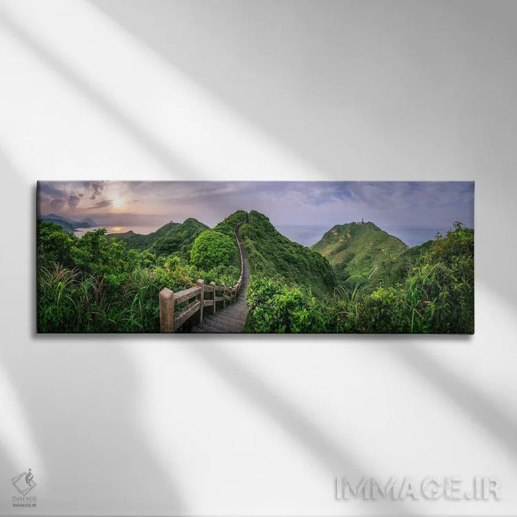 تابلو Ruifang District, New Taipei, Taiwan, Republic Of China,پانورامای دماغه بیتو هنگام غروب آفتاب، منطقه رویفانگ، نیوتایپه، تایوان، جمهوری چین اثر یان بکه - نمای روبهرو روی دیوار