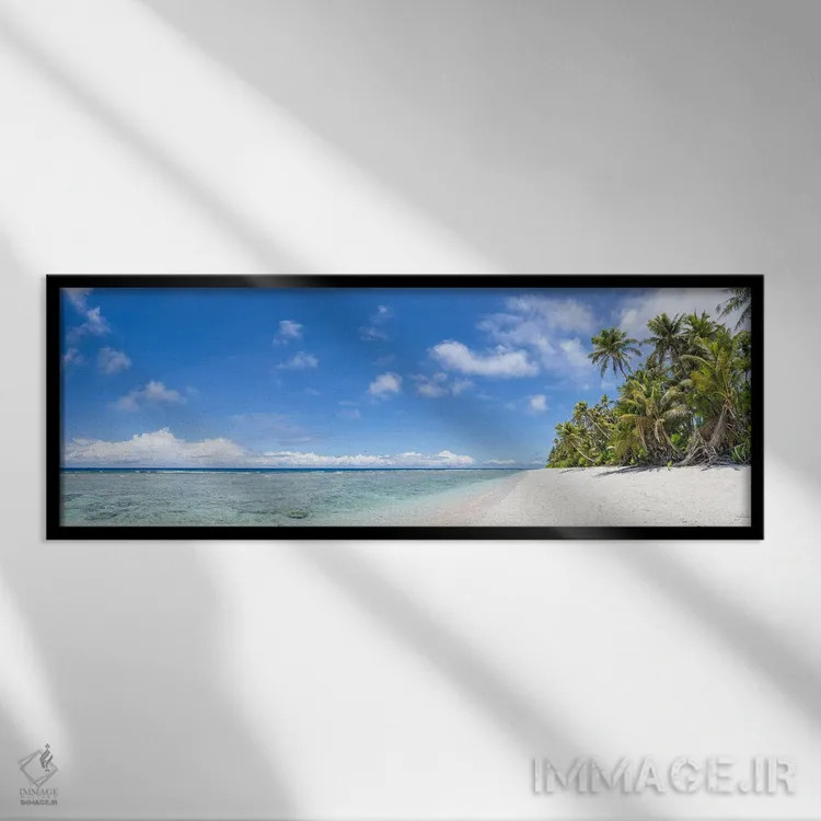 تابلو Us Territory,پانورامای ساحل استوایی در گوام، قلمرو ایالات متحده اثر یان بکه - نمای قابدار مشکی
