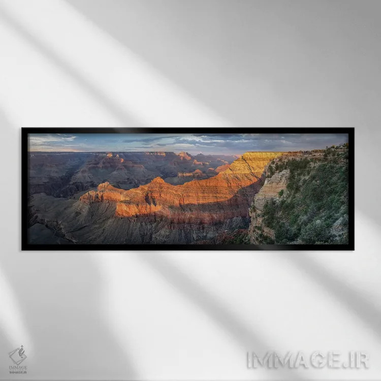 تابلو Grand Canyon South Rim, Arizona, USA,پانورامای غروب آفتاب در نقطه ماتر، لبه جنوبی گرند کنیون، آریزونا، ایالات متحده اثر یان بکه - نمای قابدار مشکی