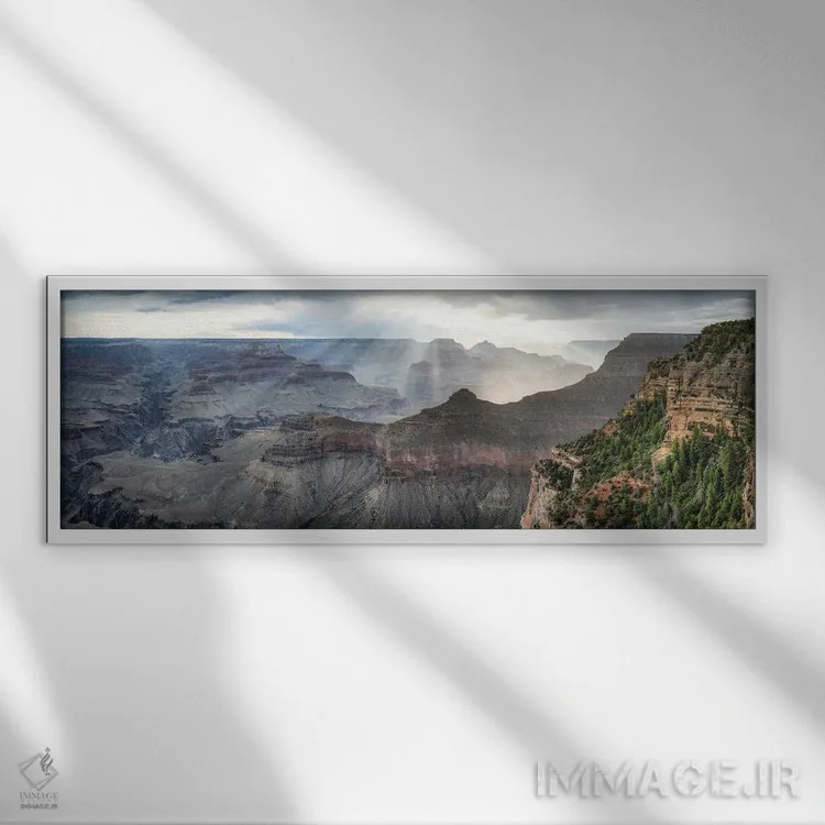 تابلو Grand Canyon South Rim, Arizona, USA,پانورامای طلوع آفتاب در نقطه ماتر، لبه جنوبی گرند کنیون، آریزونا، ایالات متحده اثر یان بکه - نمای قابدار سفید