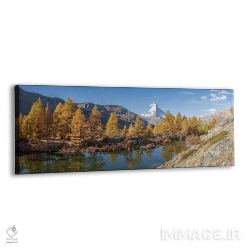 تابلو Swiss Alps, Switzerland,پانورامای کوه ماترهورن و دریاچه گریندجیزه در فصل پاییز، آلپ سوئیس، سوئیس اثر یان بکه - نمای پرسپکتیو محصول