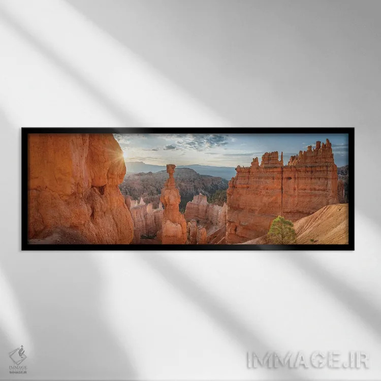 تابلو Bryce Canyon National Park, Utah, USA,چکش ثور در طلوع آفتاب، پارک ملی بریس کنیون، یوتا، ایالات متحده اثر یان بکه - نمای قابدار مشکی