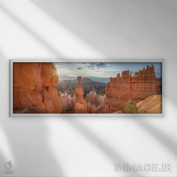 تابلو Bryce Canyon National Park, Utah, USA,چکش ثور در طلوع آفتاب، پارک ملی بریس کنیون، یوتا، ایالات متحده اثر یان بکه - نمای قابدار سفید