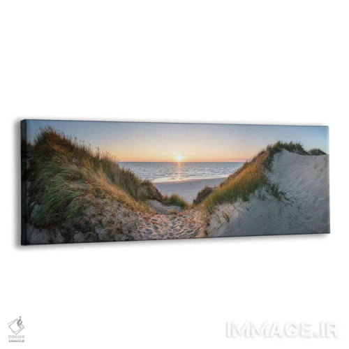 تابلو پانورامای تپههای شنی هنگام غروب آفتاب اثر یان بکه - نمای پرسپکتیو محصول