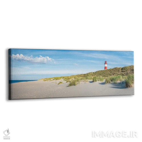 تابلو Sylt, Schleswig-Holstein, Germany,نمای پانورامای یک ساحل با فانوس دریایی، زولیت، اشلسویگ-هولشتاین، آلمان اثر یان بکه - نمای پرسپکتیو محصول