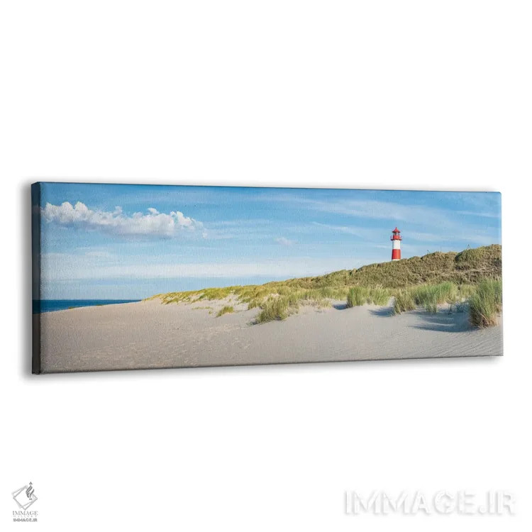 تابلو Sylt, Schleswig-Holstein, Germany,نمای پانورامای یک ساحل با فانوس دریایی، زولیت، اشلسویگ-هولشتاین، آلمان اثر یان بکه - نمای پرسپکتیو محصول