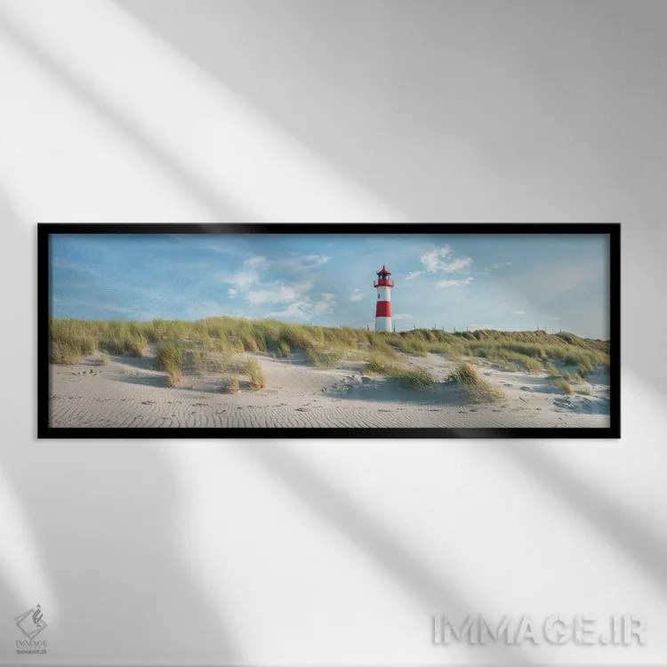 تابلو پانورامای زولیت با فانوس دریایی لیست اوست اثر یان بکه - نمای قابدار مشکی