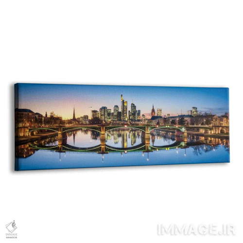 تابلو Hesse, Germany,پل ایگناتس-بوبیس (ایگناتس بوبیس بروکه) و خط آسمان فرانکفورت، هسن، آلمان اثر یان بکه - نمای پرسپکتیو محصول