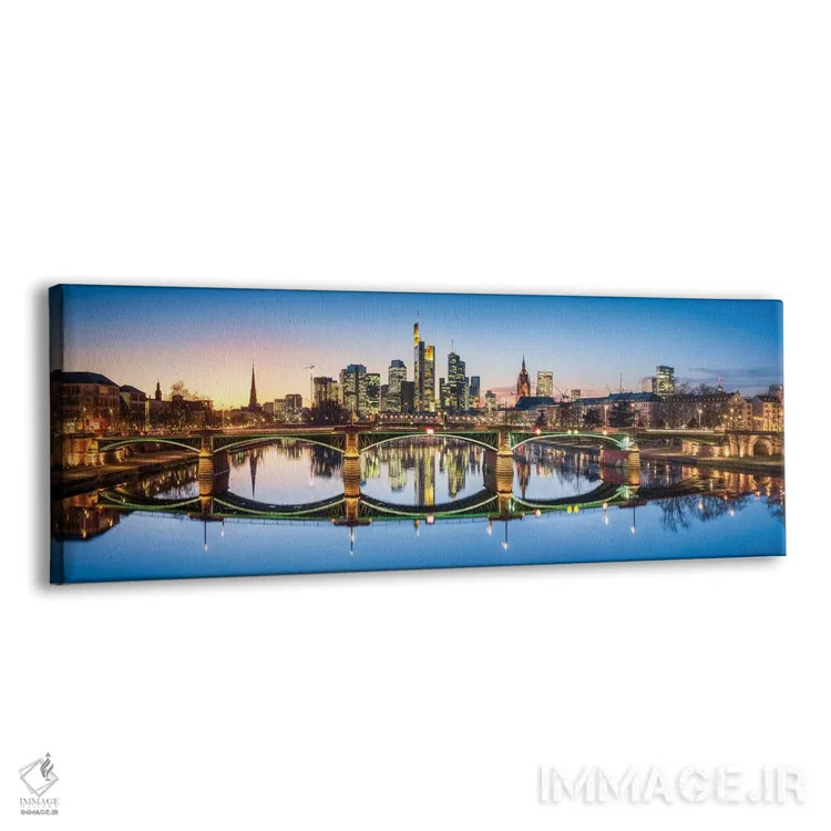 تابلو Hesse, Germany,پل ایگناتس-بوبیس (ایگناتس بوبیس بروکه) و خط آسمان فرانکفورت، هسن، آلمان اثر یان بکه - نمای پرسپکتیو محصول