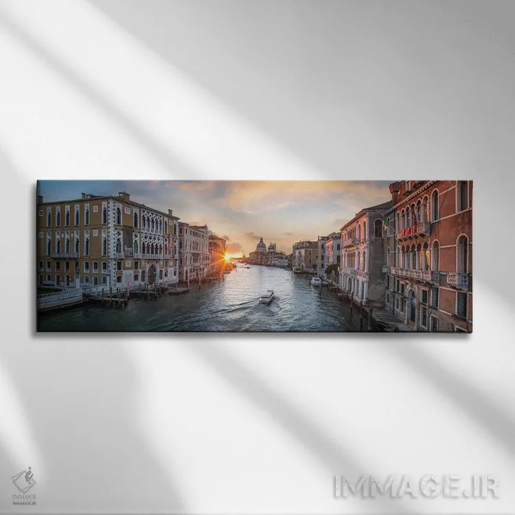 تابلو Italy,پانورامای کانال بزرگ در ونیز، ایتالیا اثر یان بکه - نمای روبهرو روی دیوار