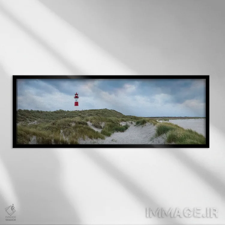 تابلو Sylt, Schleswig-Holstein, Germany,نمای پانورامای فانوس دریایی لیست اوست، زولت، ایالت شلسویگ-هولشتاین، آلمان اثر یان بکه - نمای قابدار مشکی