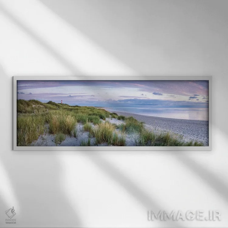 تابلو Sylt, Schleswig-Holstein, Germany,پانورامای ساحل تپههای شنی، زولت، ایالت شلسویگ-هولشتاین، آلمان اثر یان بکه - نمای قابدار سفید