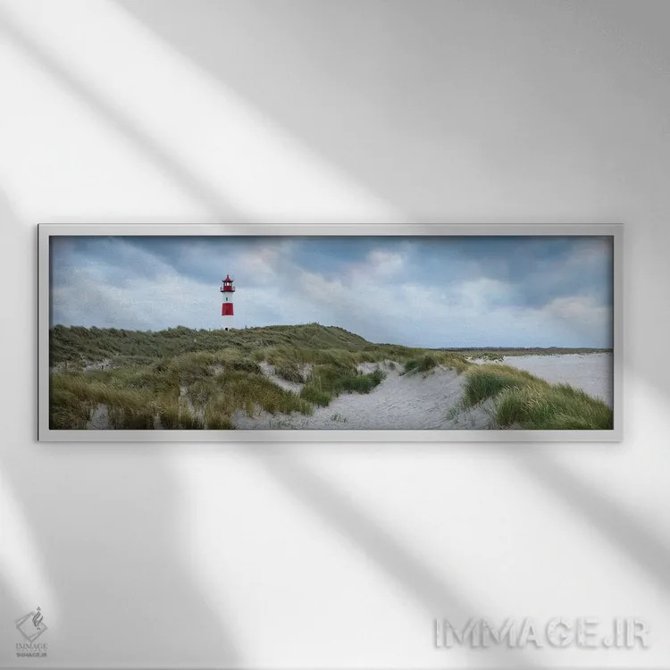 تابلو Sylt, Schleswig-Holstein, Germany,نمای پانورامای فانوس دریایی لیست اوست، زولت، ایالت شلسویگ-هولشتاین، آلمان اثر یان بکه - نمای قابدار سفید