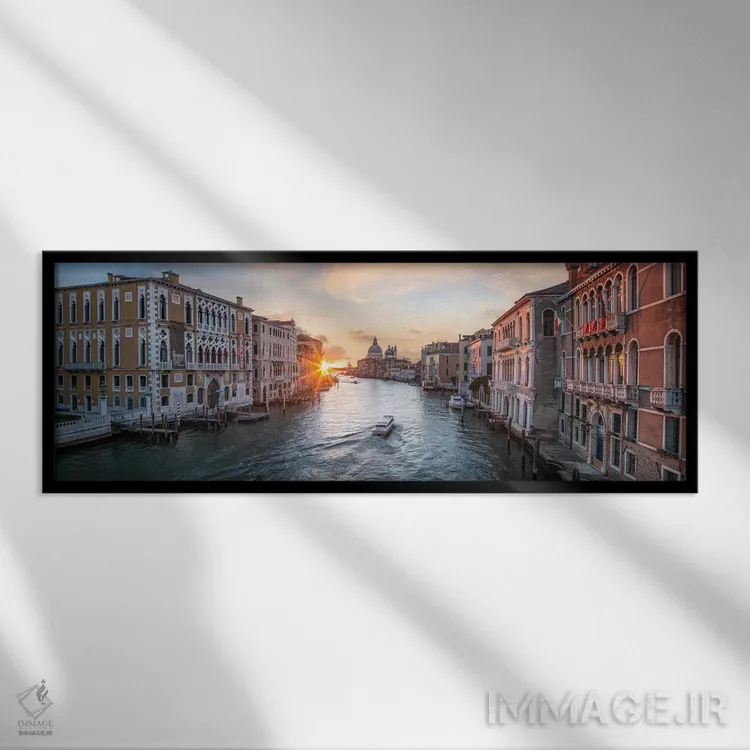 تابلو Venice II,کانال بزرگ، ونیز ۲ اثر یان بکه - نمای قابدار مشکی