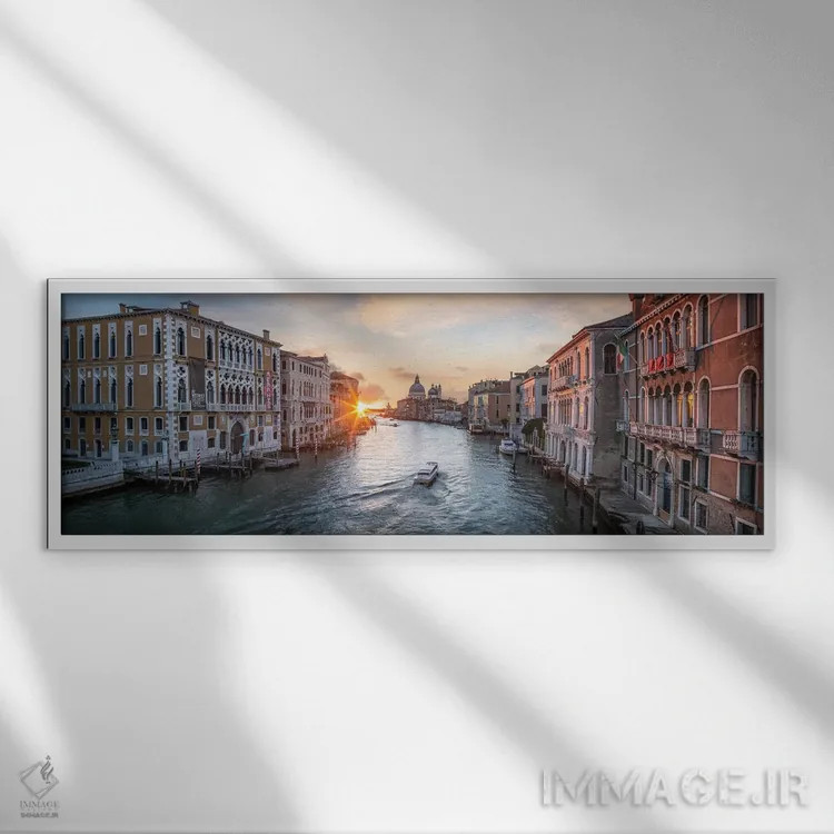 تابلو Venice II,کانال بزرگ، ونیز ۲ اثر یان بکه - نمای قابدار سفید