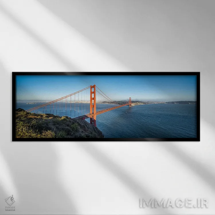تابلو California, USA,پل گلدن گیت در سانفرانسیسکو، کالیفرنیا، ایالات متحده آمریکا اثر یان بکه - نمای قابدار مشکی