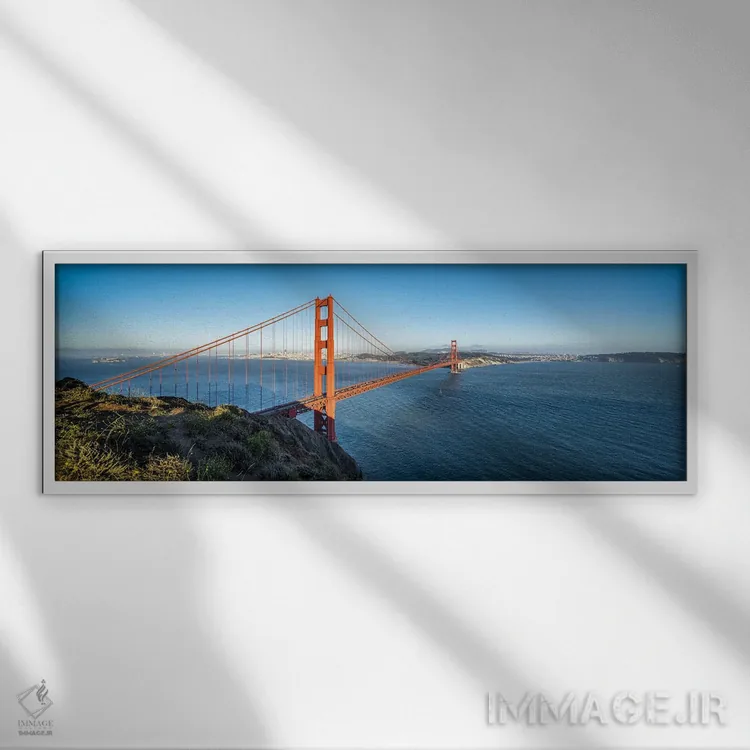 تابلو California, USA,پل گلدن گیت در سانفرانسیسکو، کالیفرنیا، ایالات متحده آمریکا اثر یان بکه - نمای قابدار سفید