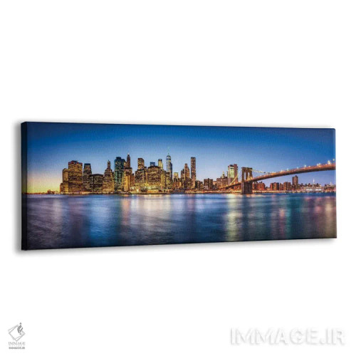 تابلو پانورامای خط افق منهتن با پل بروکلین اثر یان بکه - نمای پرسپکتیو محصول
