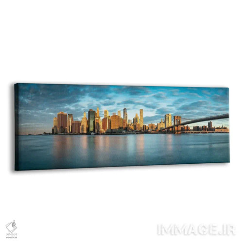 تابلو پانورامای خط افق منهتن جنوبی با پل بروکلین اثر یان بکه - نمای پرسپکتیو محصول
