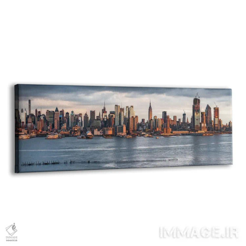 تابلو پانورامای خط افق شهر نیویورک در امتداد رودخانهٔ هادسون اثر یان بکه - نمای پرسپکتیو محصول