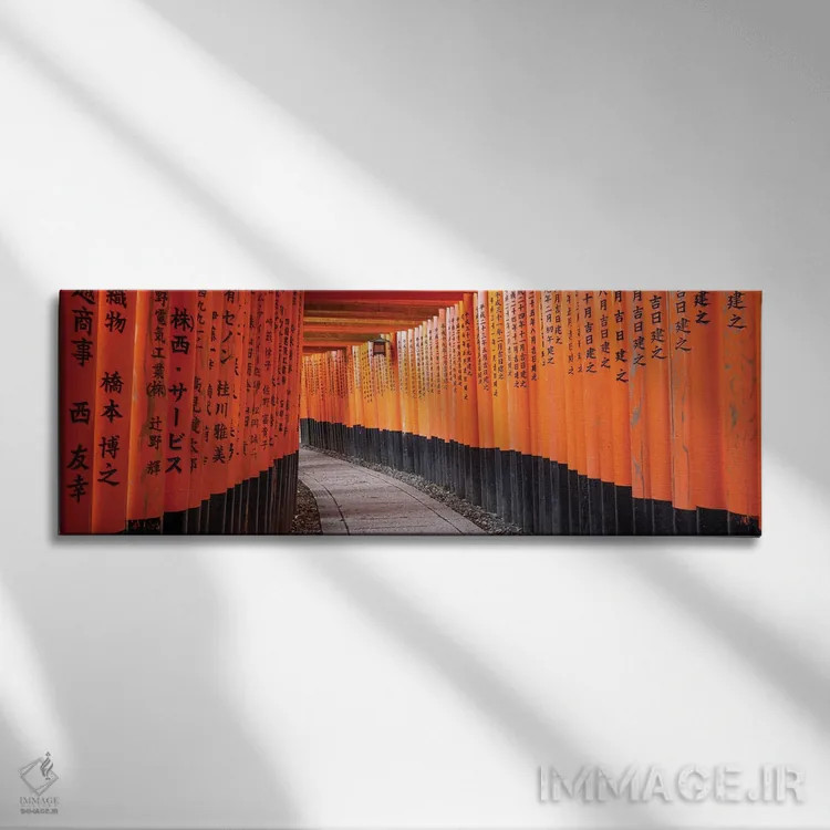 تابلو Kyoto, Japan,دروازههای قرمز توری در معبد فوشیمی ایناری تایشا، کیوتو، ژاپن اثر یان بکه - نمای روبهرو روی دیوار