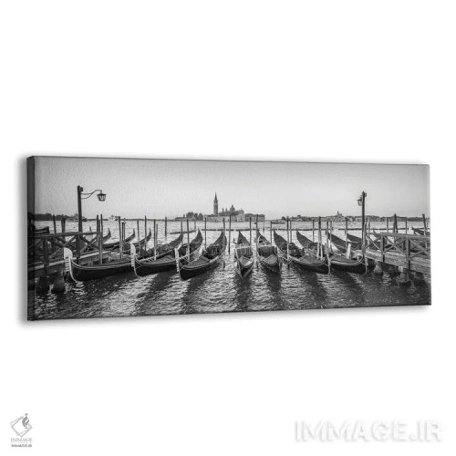 تابلو Venice, Italy,نمای پانورامی از سن جورجو ماجوره به همراه گوندولاها، ونیز، ایتالیا اثر یان بکه - نمای پرسپکتیو محصول