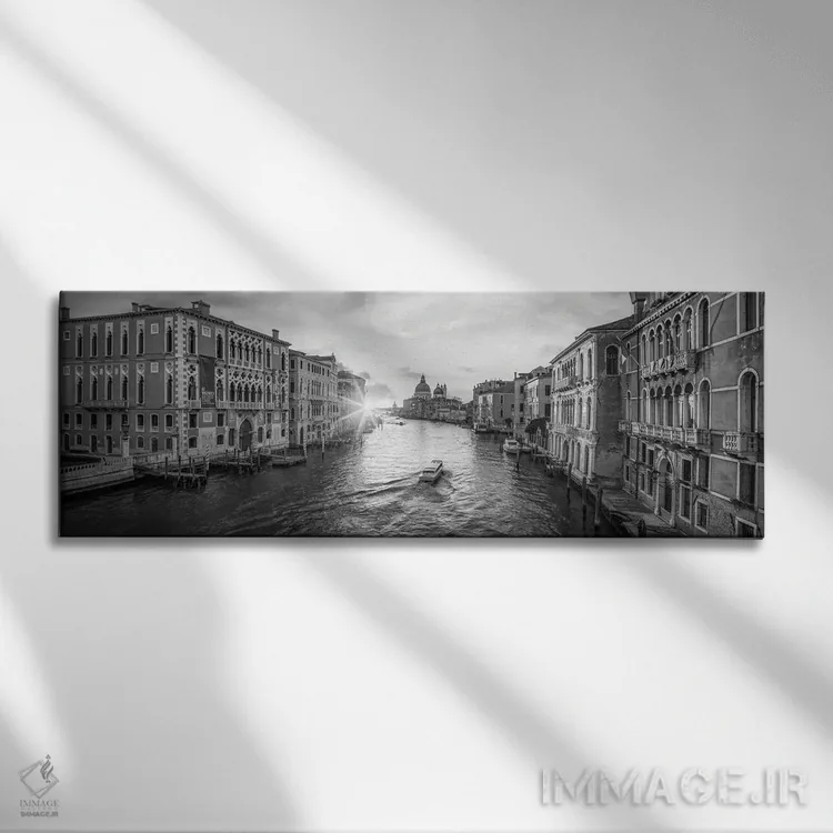 تابلو Venice, Italy,نمای پانورامی کانال بزرگ ونیز در طلوع آفتاب، ایتالیا اثر یان بکه - نمای روبهرو روی دیوار