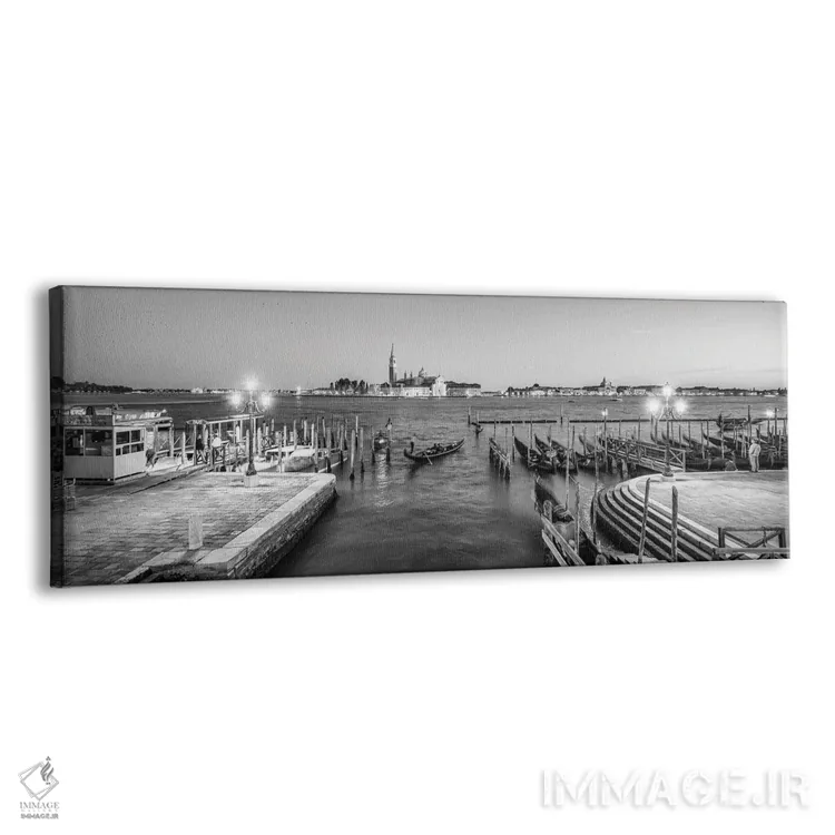 تابلو Venice, Italy,نمای پانورامی از سن جورجو ماجوره در شب، ونیز، ایتالیا اثر یان بکه - نمای پرسپکتیو محصول