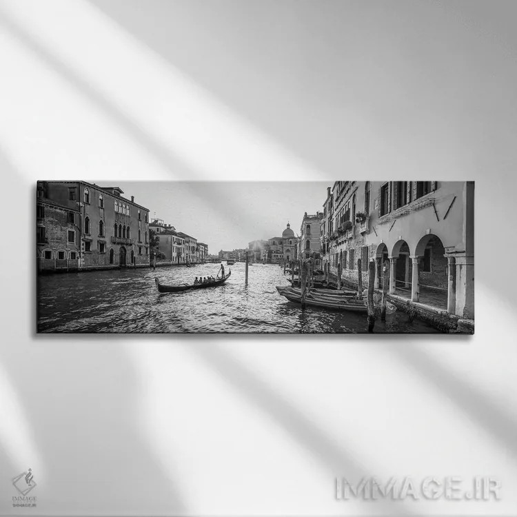 تابلو Italy,گشت قایق گوندولا در کنار کانال بزرگ ونیز، ایتالیا اثر یان بکه - نمای روبهرو روی دیوار