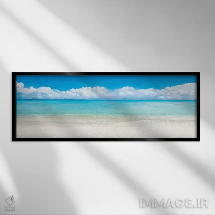 تابلو Bora Bora, French Polynesia,پانورامای ساحل، بورا بورا، پلینزی فرانسه اثر یان بکه - نمای قابدار مشکی