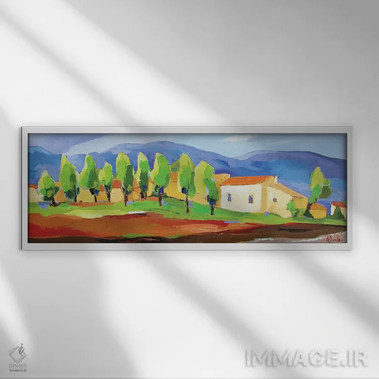 تابلو بهار در پروانس اثر ژان-نوئل لو ژونتر - نمای قابدار سفید