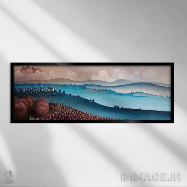 تابلو منظره گسترده اثر جوسیپ فالیچا - نمای قابدار مشکی
