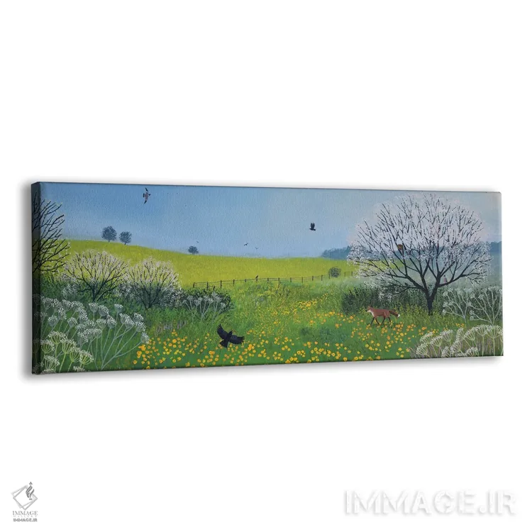 تابلو گلکاسهای و شکوفه اثر جو گراندی - نمای پرسپکتیو محصول