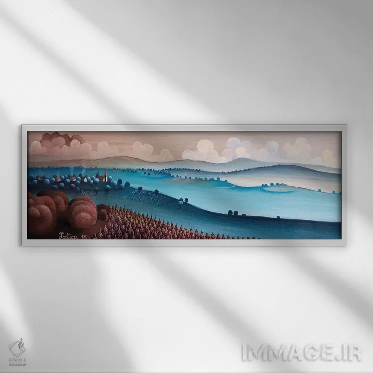 تابلو منظره گسترده اثر جوسیپ فالیچا - نمای قابدار سفید