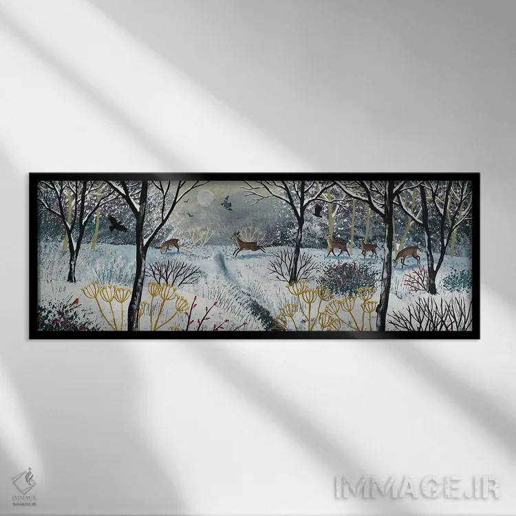 تابلو در سکوت برف اثر جو گراندی - نمای قابدار مشکی