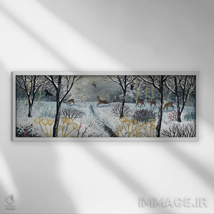 تابلو در سکوت برف اثر جو گراندی - نمای قابدار سفید